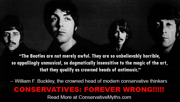William F. Buckley disses the Beatles... revealing how wrong conservative thinking truly is.
